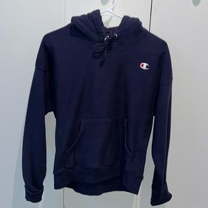 Navy blue champion hoodie gently worn